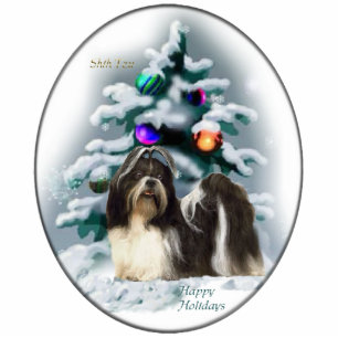 Ornement Photo Sculpture Cadeaux de Noël Shih Tzu
