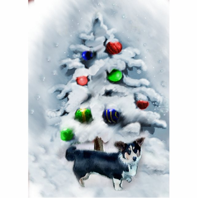 Ornement Photo Sculpture Cardigan Welsh Corgi Noël (Devant)