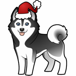 Ornement Photo Sculpture Chien de traîneau sibérien de Noël/Malamute