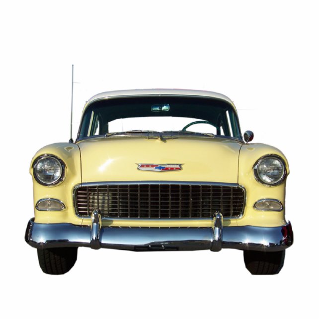 Ornement Photo Sculpture Classique jaune Chevy 1955 Chevrolet (Devant)