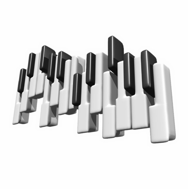 Ornement Photo Sculpture clavier piano touches design (Devant)