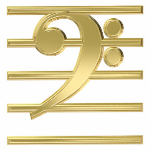 Ornement Photo Sculpture Clé de basse en or