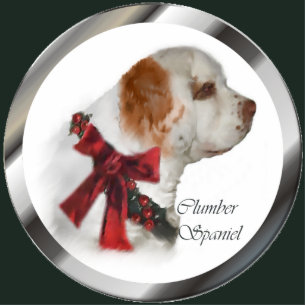 Ornement Photo Sculpture Clumber Spaniel Cadeaux de Noël