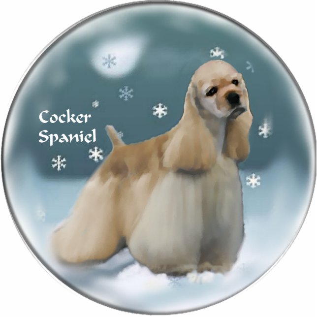 Ornement Photo Sculpture Cocker Spaniel Cadeaux de Noël Ornement (Devant)