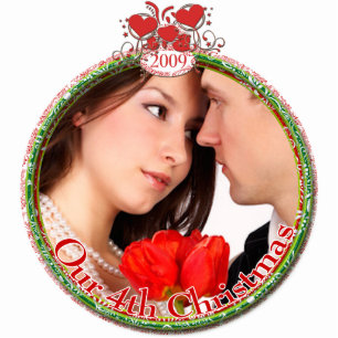 Ornement Photo Sculpture Coeurs mariages Notre 4e Noël
