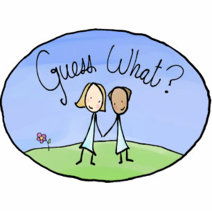 Ornement Photo Sculpture Couple Lesbienne mignonne Devinez quoi