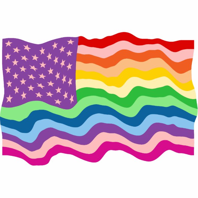 Ornement Photo Sculpture drapeau Rainbow US (Devant)