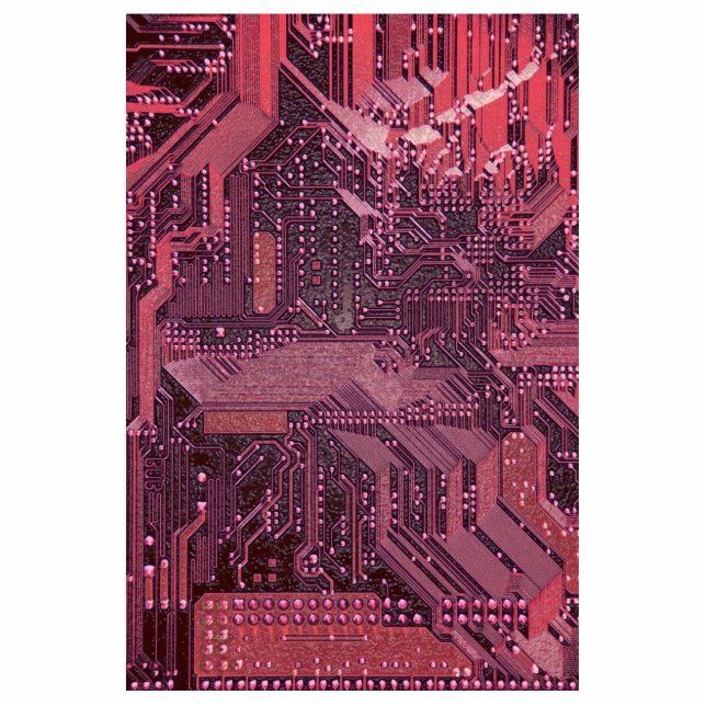 Ornement Photo Sculpture Fuchsia Cyber Circuit Board Tech Art Electronique (Devant)