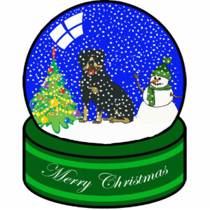 Ornement Photo Sculpture globe de neige de rottweiler