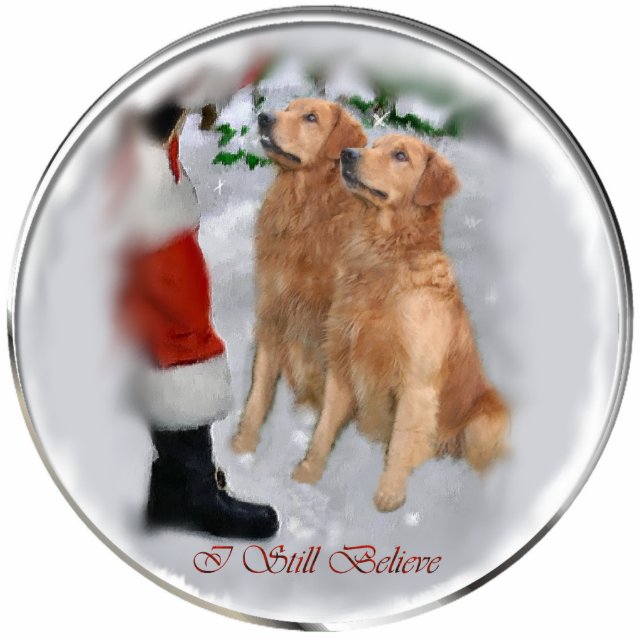 Ornement Photo Sculpture Golden Retriever Cadeaux de Noël Ornement (Devant)