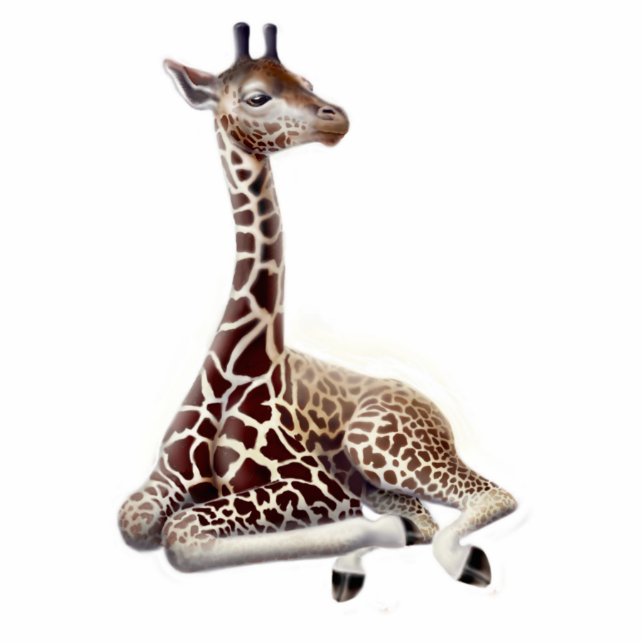 Ornement Photo Sculpture Jeune ornement de vacances de girafe (Devant)