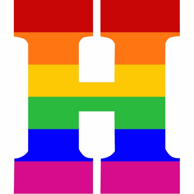 Ornement Photo Sculpture Lettre H d'arc-en-ciel (Devant)