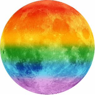 Ornement Photo Sculpture Lune d'arc-en-ciel