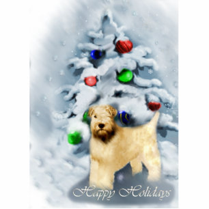 Ornement Photo Sculpture Manteau doux Wheaten Terrier Noël