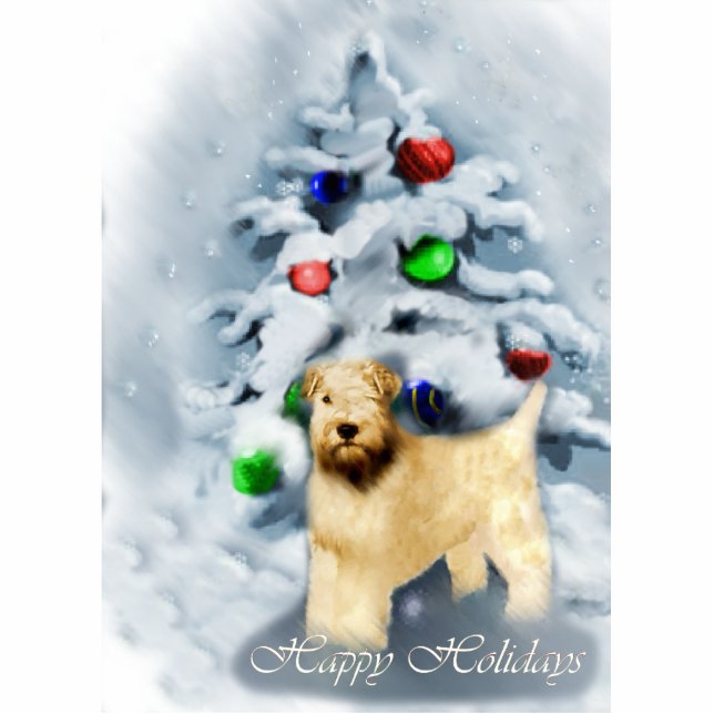 Ornement Photo Sculpture Manteau doux Wheaten Terrier Noël (Devant)