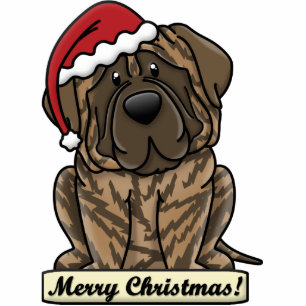 Ornement Photo Sculpture Mastiff Brindle de bande dessinée