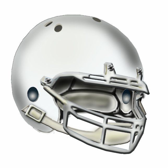Ornement Photo Sculpture Ornement blanc de casque de football (Devant)