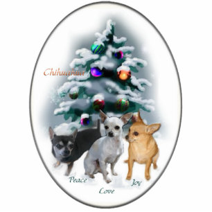Ornement Photo Sculpture Ornement de cadeaux de Noël du Chihuahua