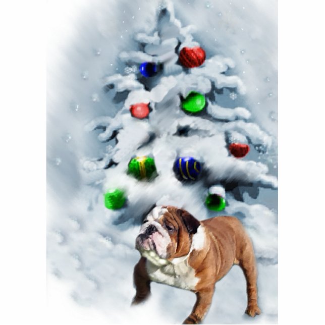 Ornement Photo Sculpture Ornement de Noël de Bulldog anglais (Devant)