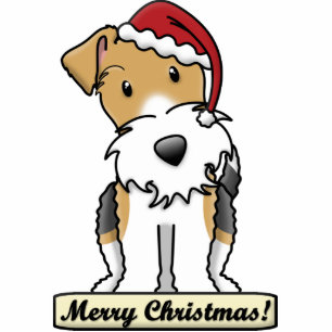 Ornement Photo Sculpture Ornement de Noël de Fox Terrier de fil de bande