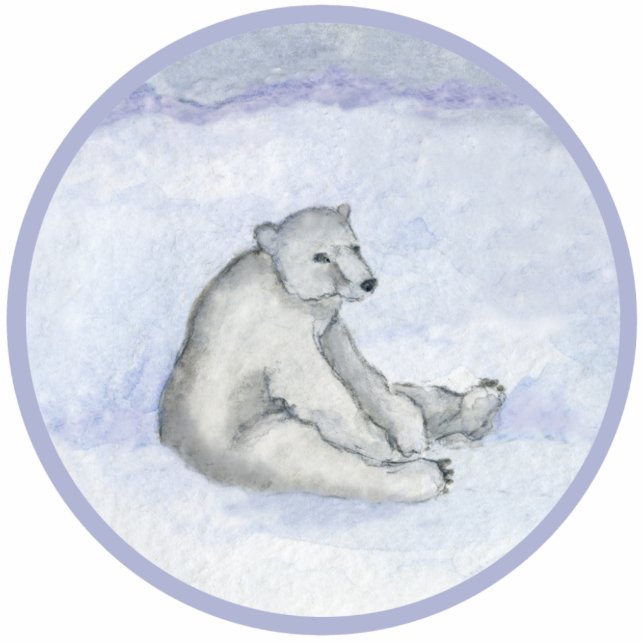 Ornement Photo Sculpture Ornement d'ours blanc (Devant)