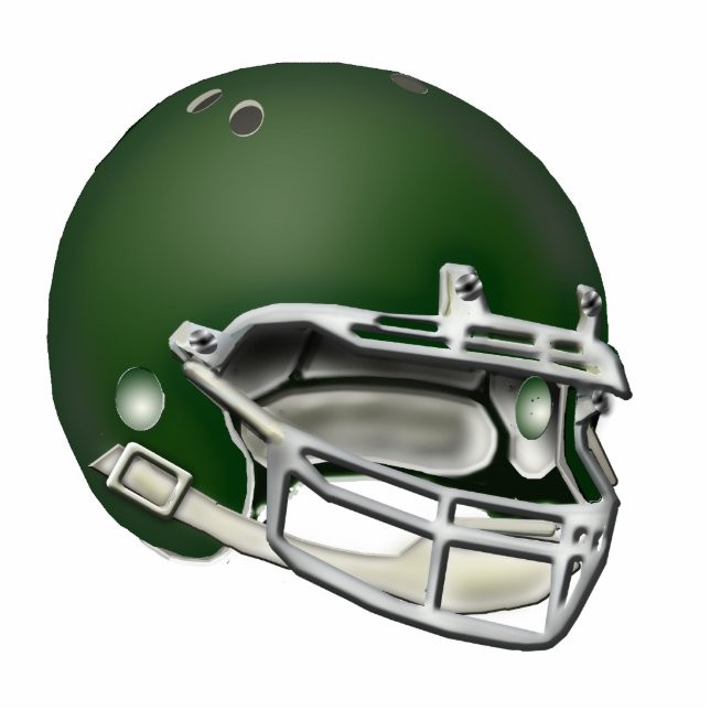 Ornement Photo Sculpture Ornement vert-foncé de casque de football (Devant)