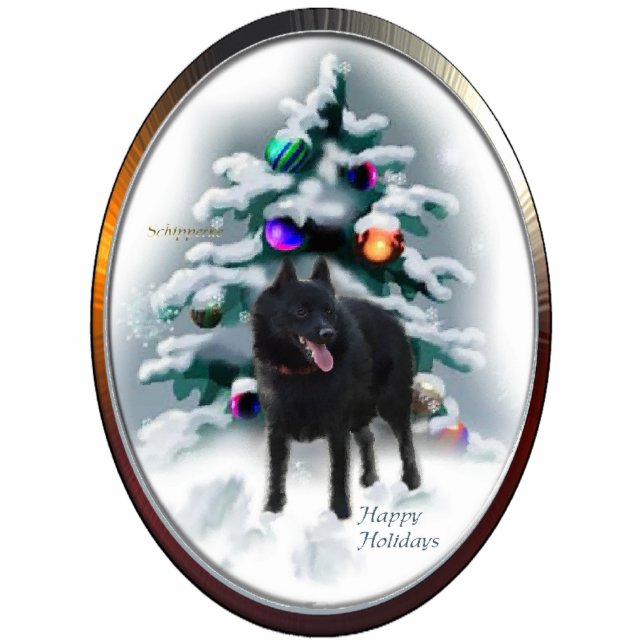 Ornement Photo Sculpture Schipperke Cadeaux de Noël Ornement (Devant)