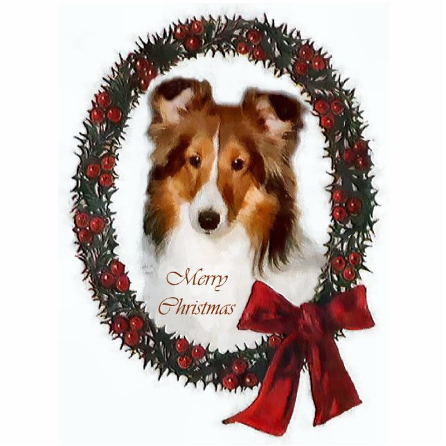 Ornement Photo Sculpture Shetland Sheepdog Sheltie Cadeaux de Noël (Devant)