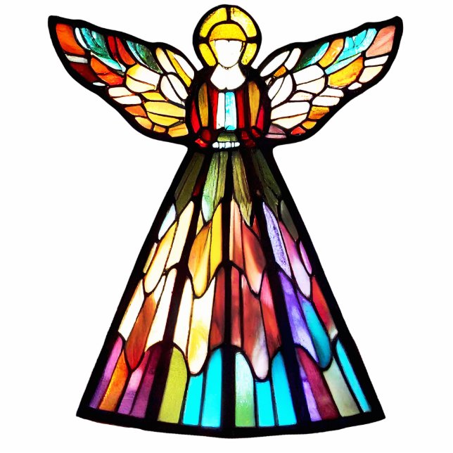 Ornement Photo Sculpture Statue Angel en verre tendu (Devant)