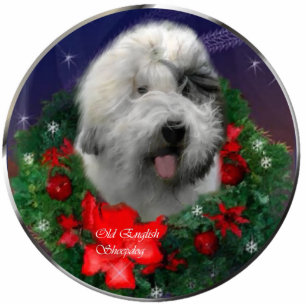 Ornement Photo Sculpture Vieux anglais Sheepdog Noël Cadeaux Ornement
