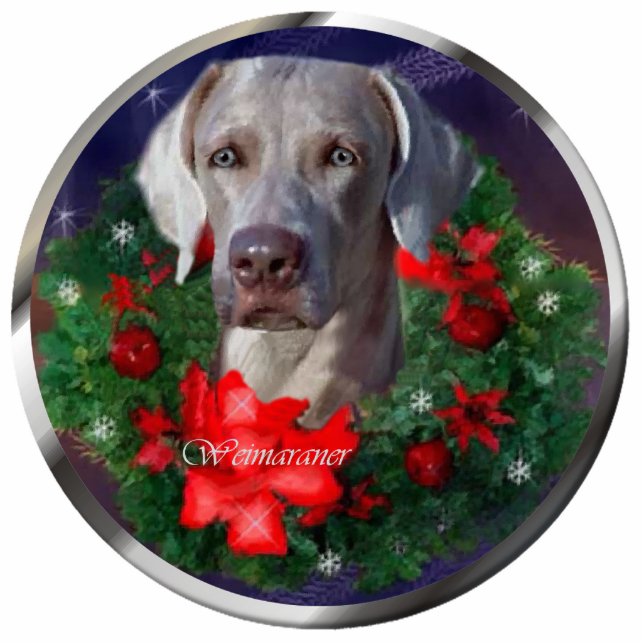 Ornement Photo Sculpture Weimaraner Cadeaux de Noël Ornement (Devant)