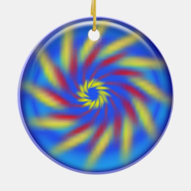 Ornement - Pinwheel à l'intérieur de la boule bleu (Dos)