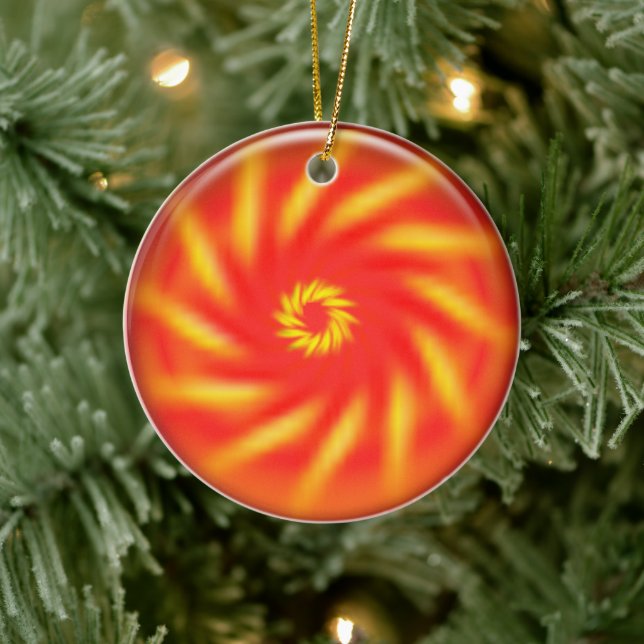 Ornement - Pinwheel à l'intérieur de la boule roug (Arbre)