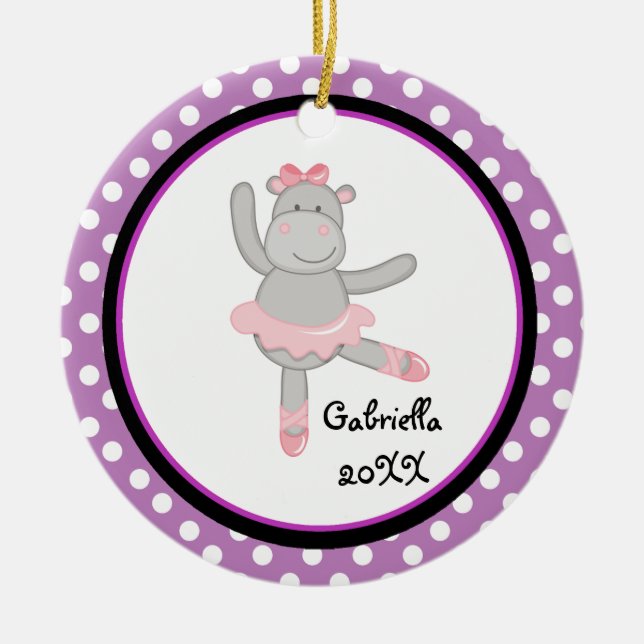 Ornement pourpre de Noël de ballerine (Devant)
