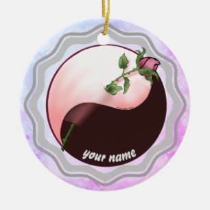 Ornement Red Rose yin yang