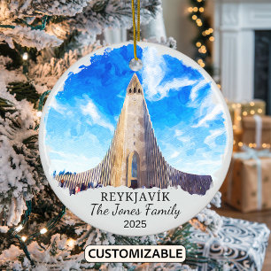Ornement Reykjavík personnalisé, ornement Islande