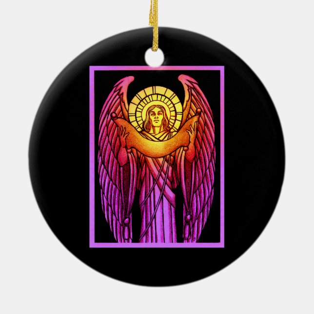 Ornement rond Angel en verre tendu (Dos)