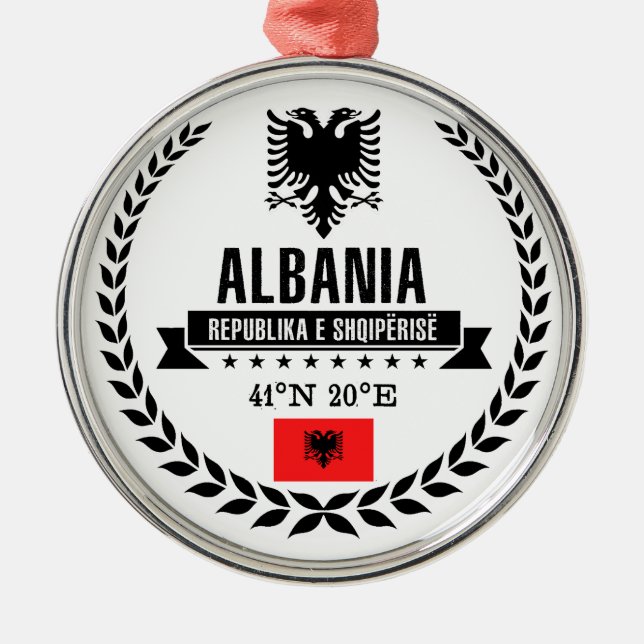 Ornement Rond Argenté Albanie (Devant)