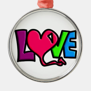 Ornement Rond Argenté Amour