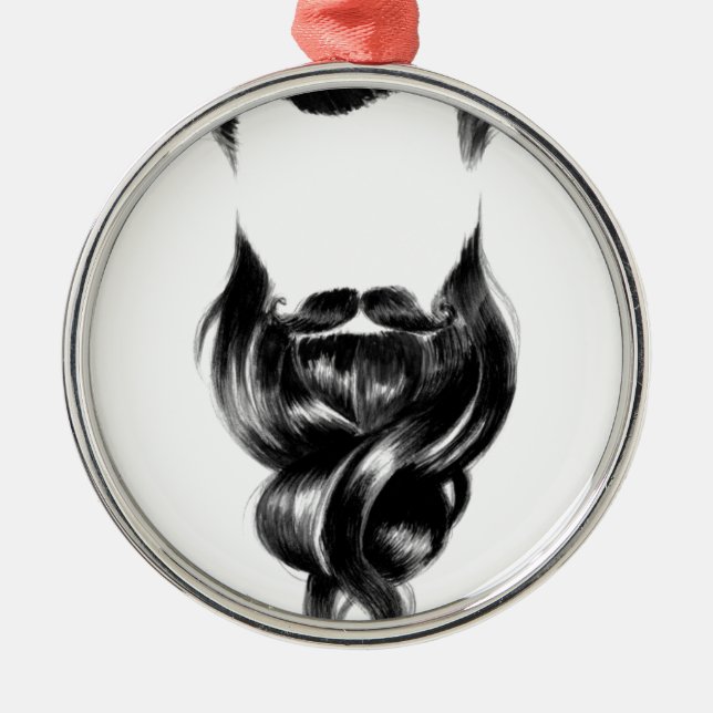 Ornement Rond Argenté Amour de barbe (Devant)
