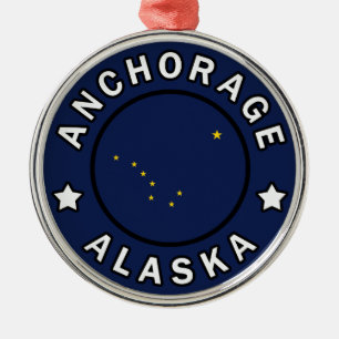 Ornement Rond Argenté Anchorage Alaska