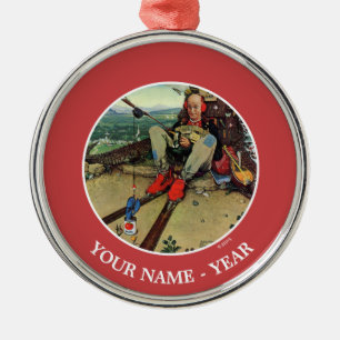 Ornement Rond Argenté April Fool, 1945