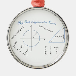 Ornement Rond Argenté Article de trigonométrie d'étudiant de première