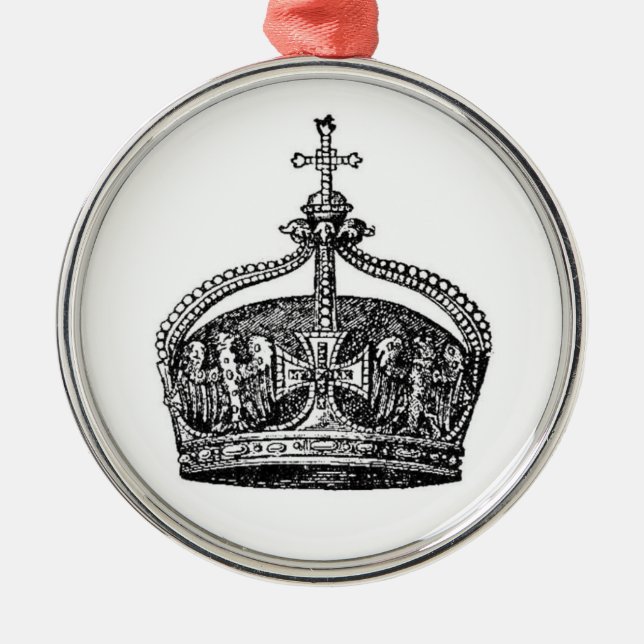Ornement Rond Argenté Au roi [couronne] (Devant)