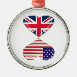 Ornement Rond Argenté Baisers des Etats-Unis et de l'art BRITANNIQUE de