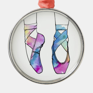 Ornement Rond Argenté Ballerina Cute Ballet