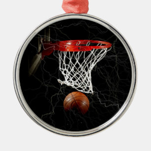 Ornement Rond Argenté Basket