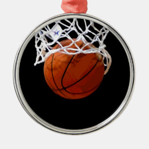 Ornement Rond Argenté Basket