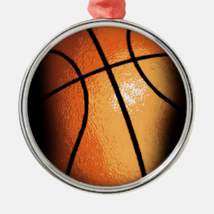 Ornement Rond Argenté Basket