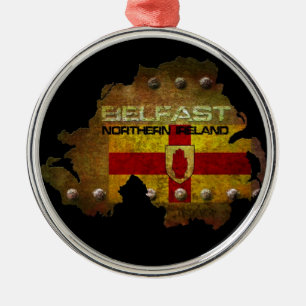 Ornement Rond Argenté Belfast Irlande du Nord